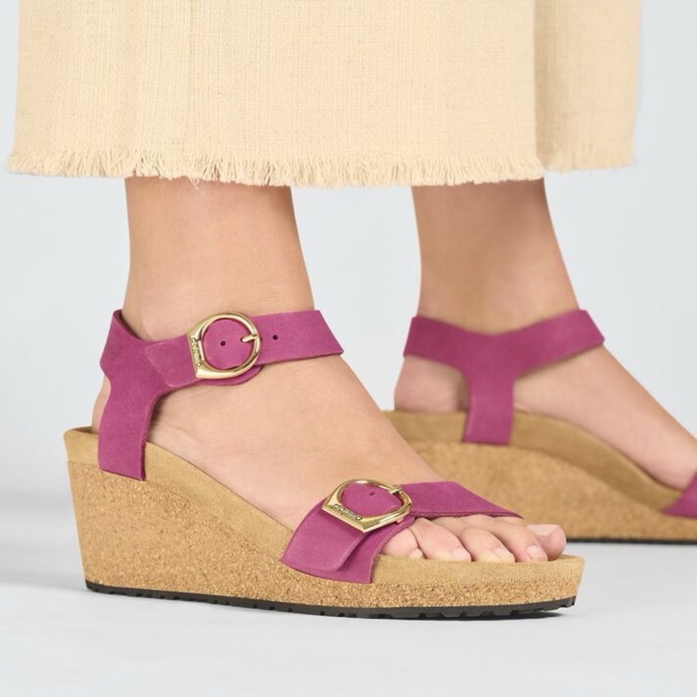 Birkenstock Papillio Soley Boysenberry Nubuck Wedge Sandals size 40/9.5 NWT